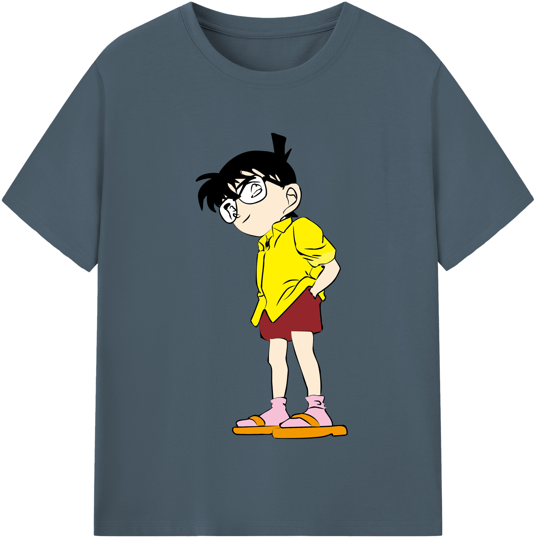 （画像用） 名探偵コナン 江戸川 コナン Detective Conan Conan Edogawa 綿100％半袖Tシャツ（フロントプリント）